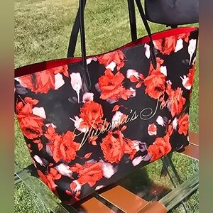 Victorias Secret Tote black/red roses
